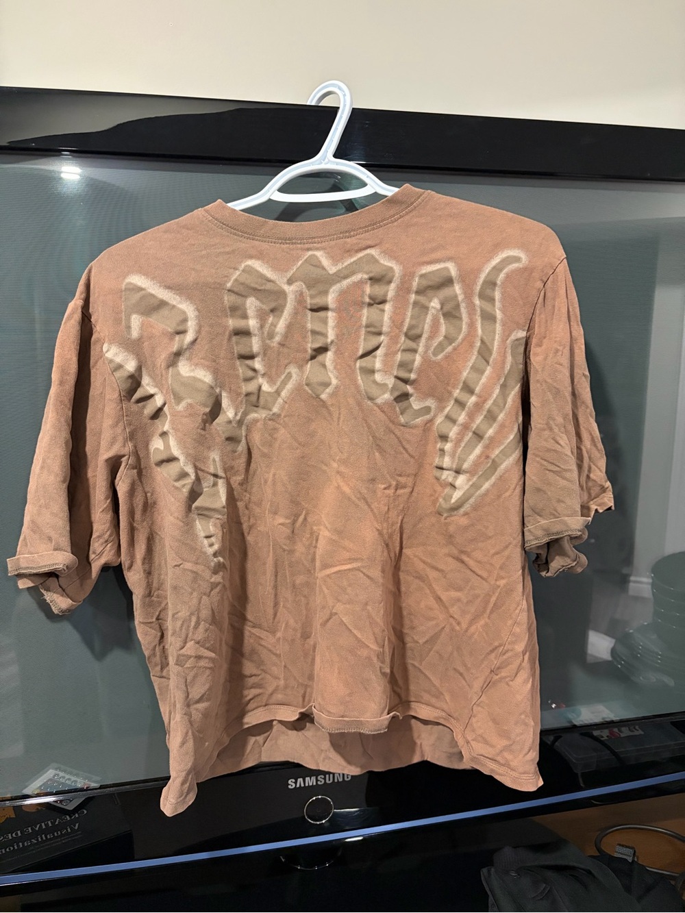 Distressed Brown Graphic oversized T-Shirt
